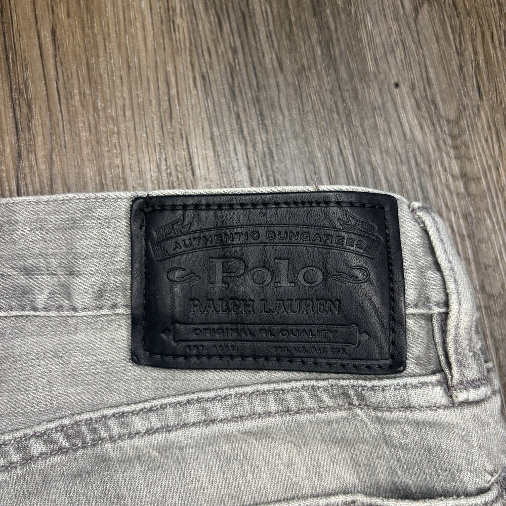 Polo Ralph Lauren Jeans Mens 36 32 Grey Varick Slim Straight Fit Button Fly - Picture 9 of 15
